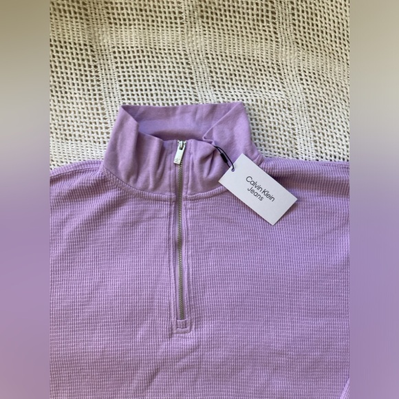 NEW Calvin Klein jeans cropped quarter zip - Picture 3 of 7